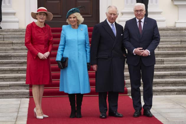 Elke Büdenbender, Königin Gemahlin Camill, König Charles III. Bundespräsident Frank-Walter Steinmeier