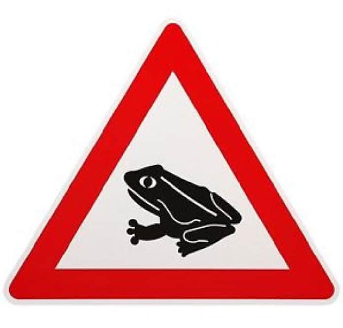 Schild Achtung Krötenwanderung