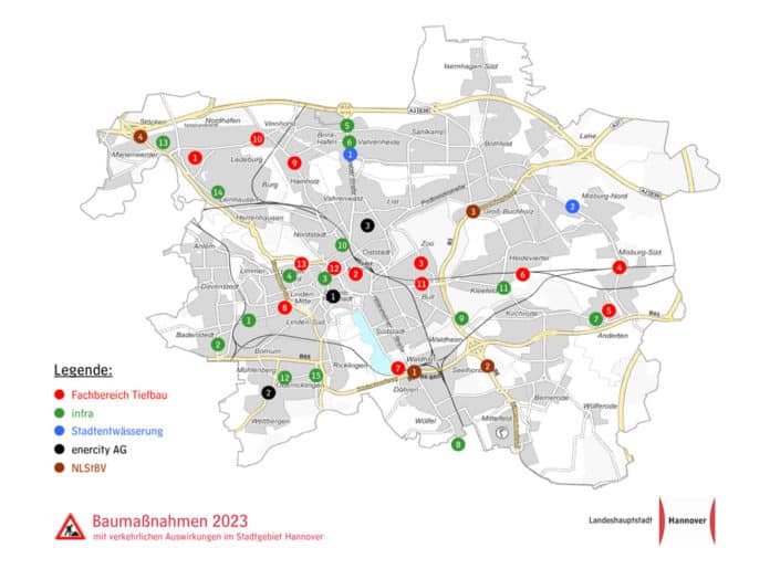 Baumassnahmen in Hannover 2023 © LHH