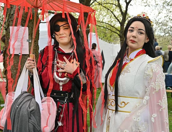 Cosplayer auf dem Kirschblütenfest im Hiroshimahain in Hannover am 23.April 2023 © Jens Schade