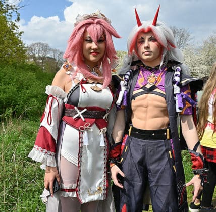 Cosplayer auf dem Kirschblütenfest im Hiroshimahain in Hannover am 23.April 2023 © Jens Schade