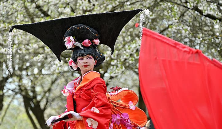 Cosplayer auf dem Kirschblütenfest im Hiroshimahain in Hannover am 23.April 2023 © Jens Schade