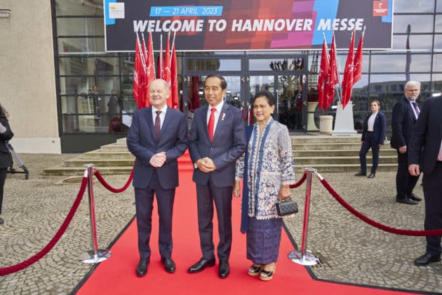 Eröffnungszeremonie der HANNOVER MESSE 2023 mit dem Partnerland Indonesien im HCC Kuppelsaal in Hannover am 16.April 2023 © Ulrich Stamm