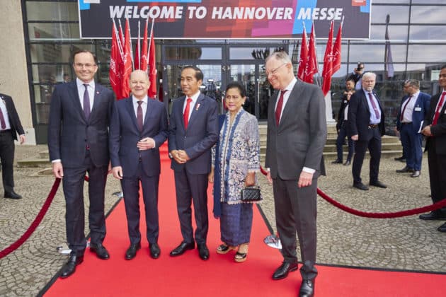 Eröffnungszeremonie der HANNOVER MESSE 2023 mit dem Partnerland Indonesien im HCC Kuppelsaal in Hannover am 16.April 2023 © Ulrich Stamm