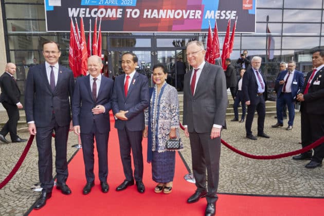 Eröffnungszeremonie der HANNOVER MESSE 2023 mit dem Partnerland Indonesien im HCC Kuppelsaal in Hannover am 16.April 2023 © Ulrich Stamm