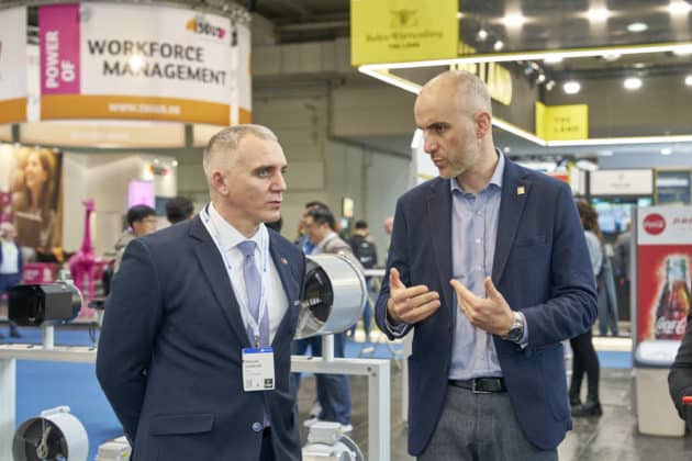 Ukrainische Delegation aus Mykolaiw besucht mit Bürgermeister Oleksandr Syenkevych die HANNOVER MESSE 2023 in Begleitung von Oberbürgermeister Belit Onay © Ulrich Stamm