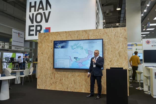 Ukrainische Delegation aus Mykolaiw besucht mit Bürgermeister Oleksandr Syenkevych die HANNOVER MESSE 2023 in Begleitung von Oberbürgermeister Belit Onay © Ulrich Stamm
