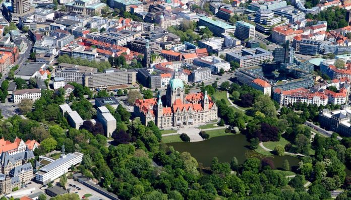 Neues Rathaus Hannover - Luftbild © Ulrich Stamm