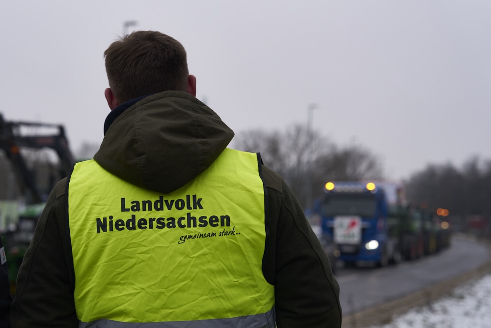 Protest der Landwirte und Bauern der Region Hannover und aus Niedersachsen in der Innenstadt von Hannover und am Landtagsgebäude am 11.01.2024 © Ulrich Stamm