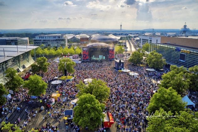 Luftbild vom NDR2 Plaza Festival in Hannover am 1.Juni 2024 © Ulrich Stamm
