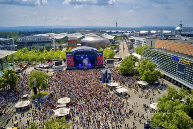 Luftbild vom NDR2 Plaza Festival in Hannover am 1.Juni 2024 © Ulrich Stamm