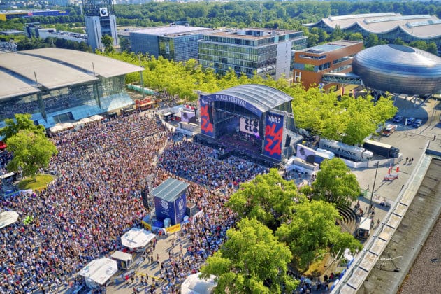 Luftbild vom NDR2 Plaza Festival in Hannover am 1.Juni 2024 © Ulrich Stamm