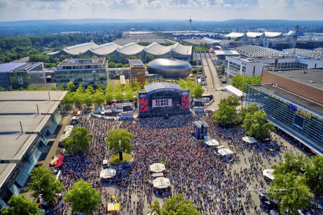Luftbild vom NDR2 Plaza Festival in Hannover am 1.Juni 2024 © Ulrich Stamm