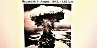 Atombombenexplosion Nagasaki - drei Tage nach dem Abwurf der Atombombe über Hiroshima