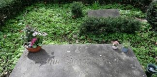 Grab des am 21. September 1860 verstorbenen deutschen Philosophen und Hochschullehrers Arthur Schopenhauer auf dem Hauptfriedhof in Frankfurt/Main