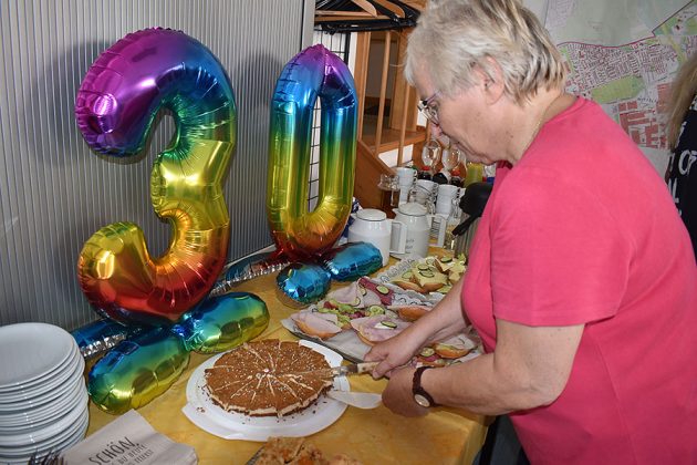 Anschnitt der Geburtstagstorte