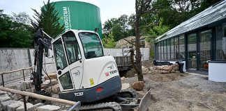 Das neue Schildkrötenhaus im Bau