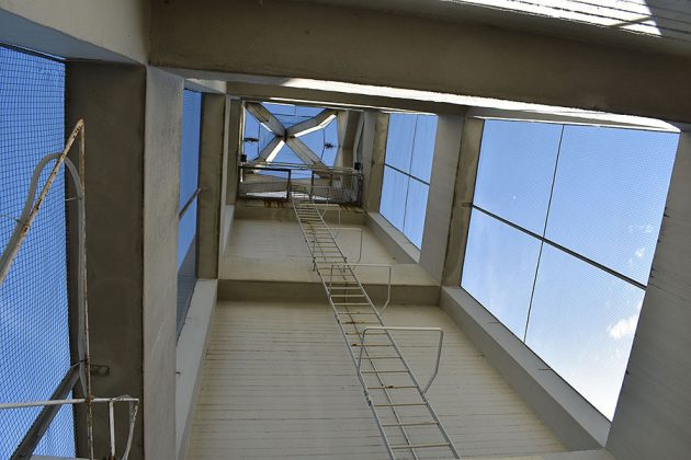 Noch rund 20 Meter geht es h&ouml;her, aber da gibt es keine Treppe mehr